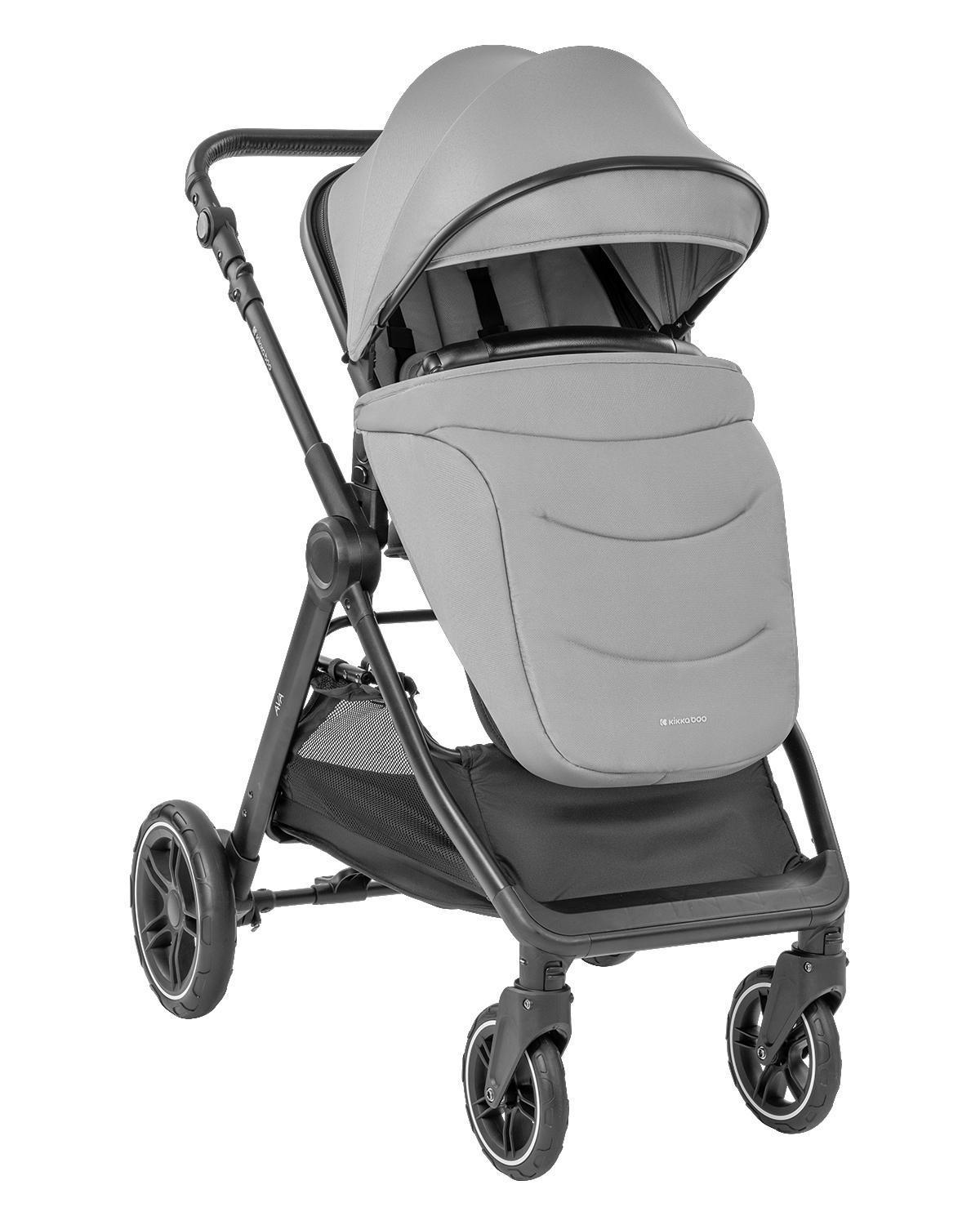 KIKKA BOO Kolica AVA 3in1 set sa I-SIZE autosedištem i tvrdom korpom grey