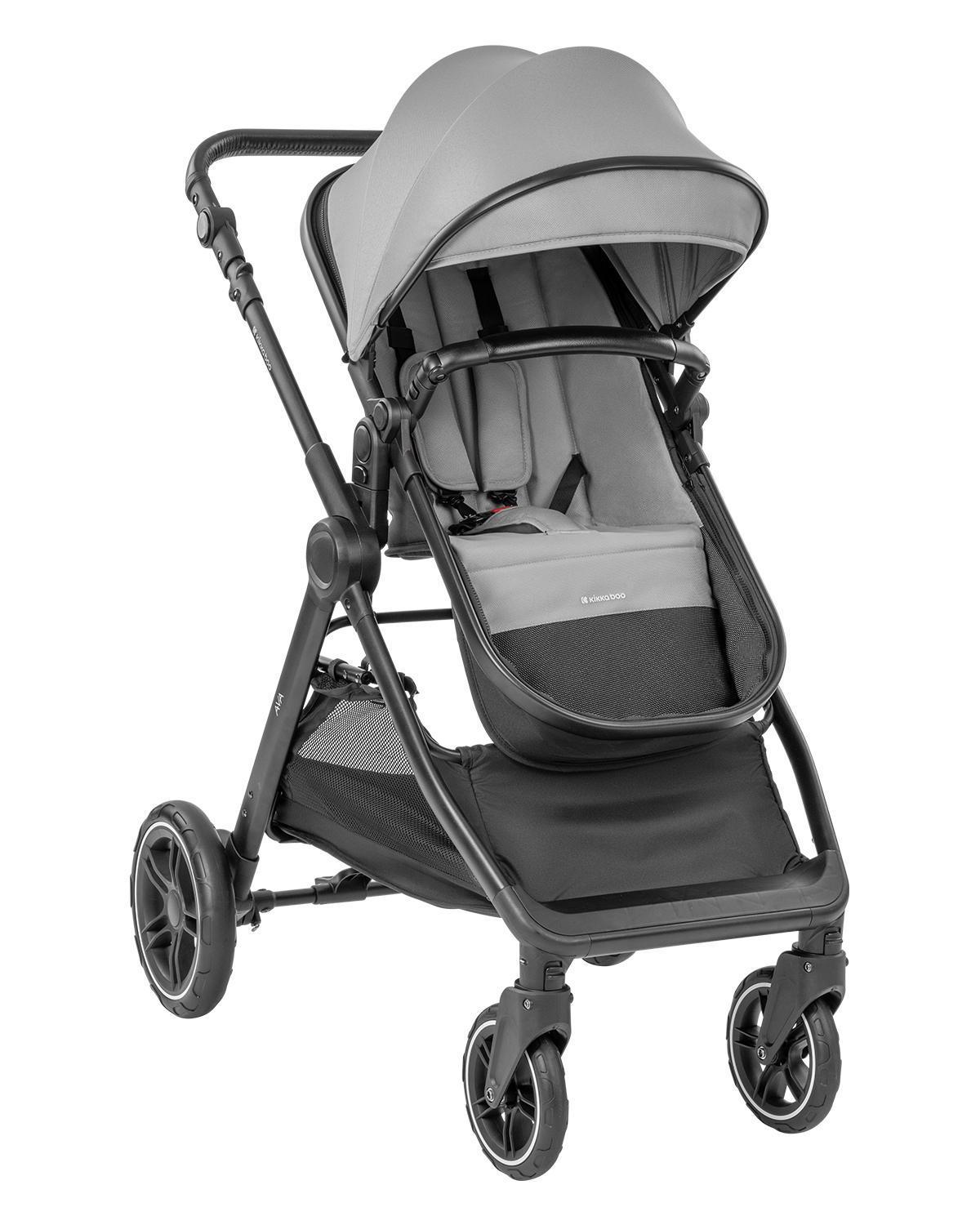 KIKKA BOO Kolica AVA 3in1 set sa I-SIZE autosedištem i tvrdom korpom grey