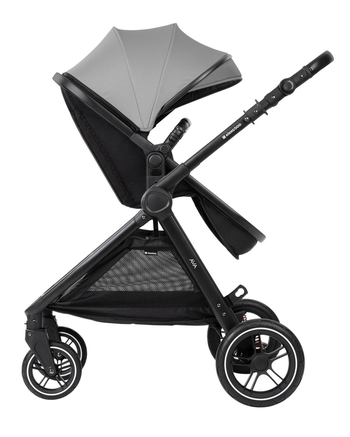 KIKKA BOO Kolica AVA 3in1 set sa I-SIZE autosedištem i tvrdom korpom grey