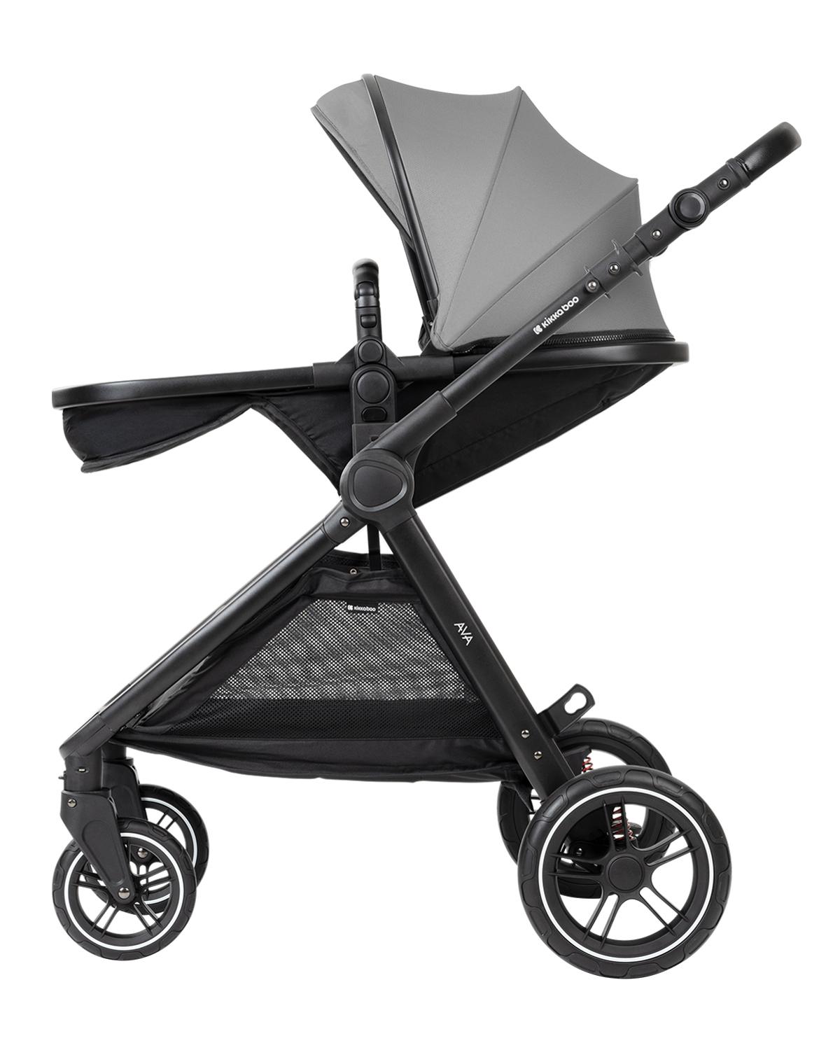 KIKKA BOO Kolica AVA 3in1 set sa I-SIZE autosedištem i tvrdom korpom grey