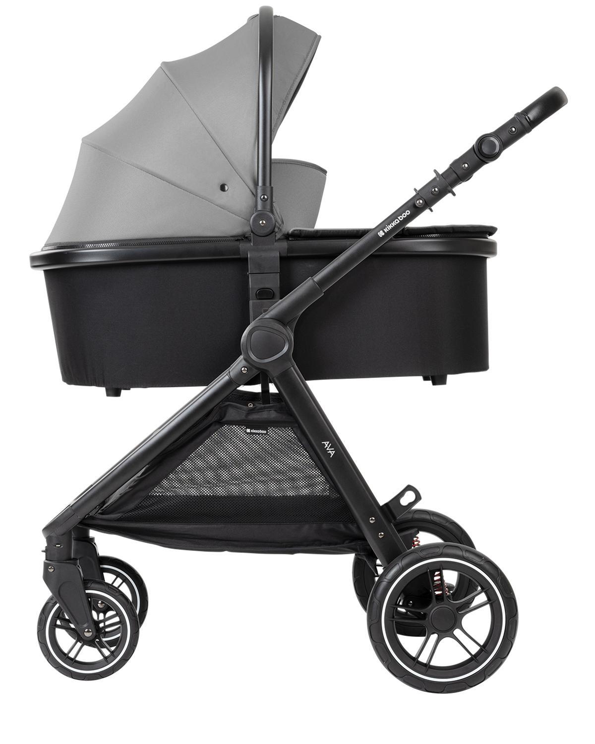 KIKKA BOO Kolica AVA 3in1 set sa I-SIZE autosedištem i tvrdom korpom grey