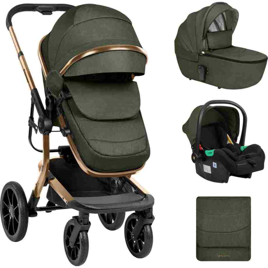 KIKKA BOO Kolica IRENE premium 3in1 set sa I-SIZE autosedištem i tvrdom korpom army green Kolica IRENE premium army green set 3in1 sa I SIZE autosedistem i tvrdom korpom 1
