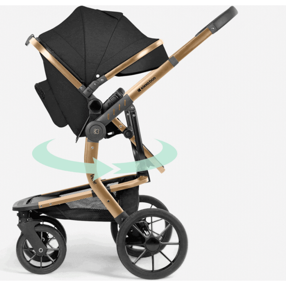 KIKKA BOO Kolica IRENE premium 3in1 set sa I-SIZE autosedištem i tvrdom korpom black