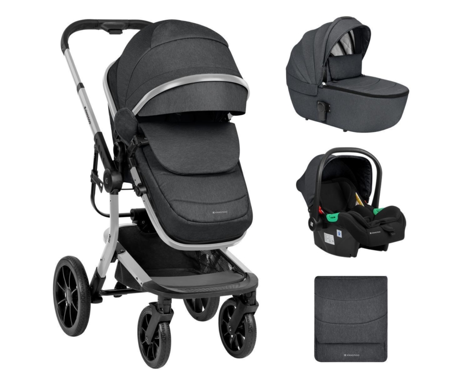 Kolica IRENE premium 3in1 set sa I-SIZE autosedištem i tvrdom korpom dark grey