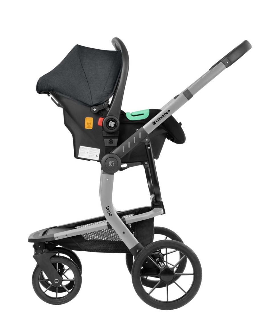 KIKKA BOO Kolica IRENE premium 3in1 set sa I-SIZE autosedištem i tvrdom korpom dark grey