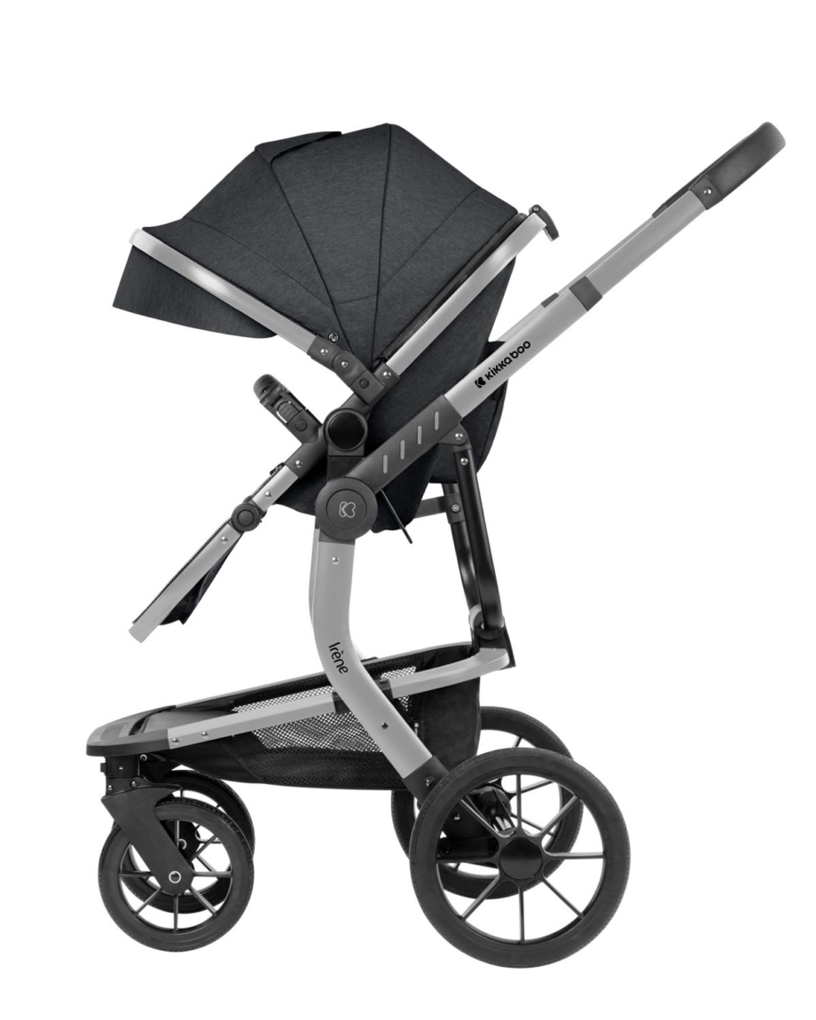 KIKKA BOO Kolica IRENE premium 3in1 set sa I-SIZE autosedištem i tvrdom korpom dark grey