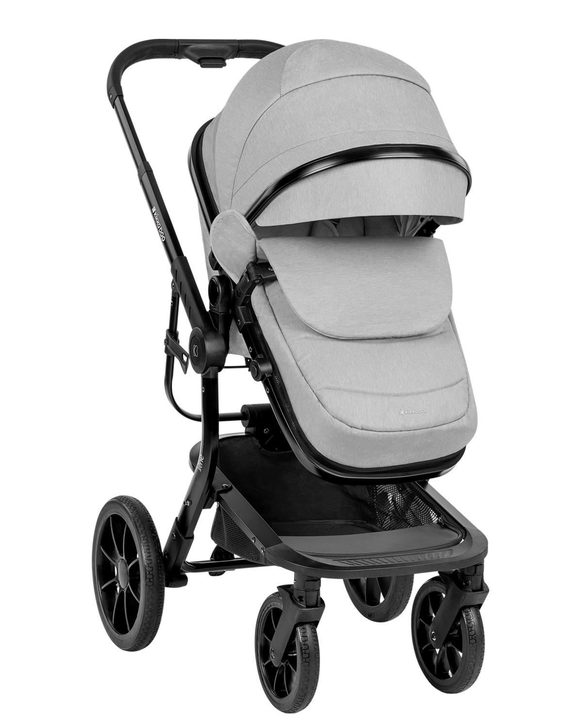 KIKKA BOO Kolica IRENE premium 3in1 set sa I-SIZE autosedištem i tvrdom korpom light grey