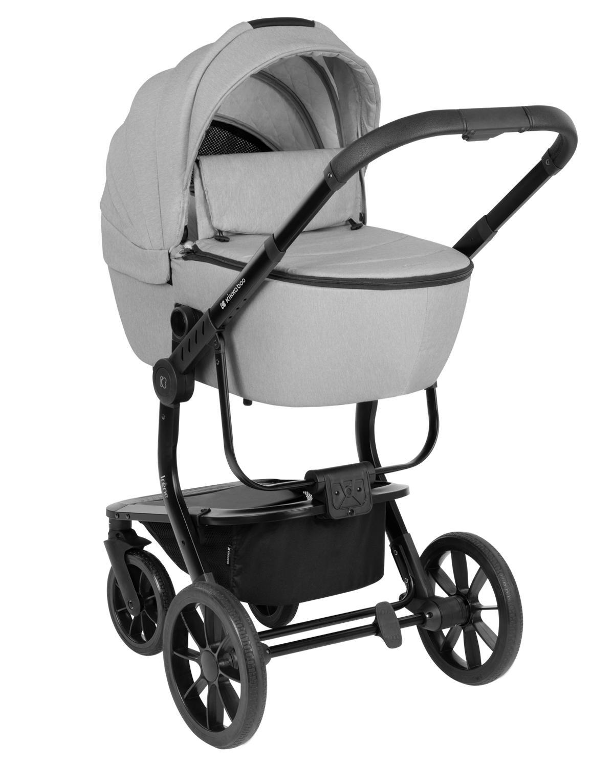 KIKKA BOO Kolica IRENE premium 3in1 set sa I-SIZE autosedištem i tvrdom korpom light grey