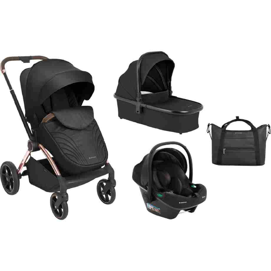 Kolica KARA black set 3in1 sa tvrdom korpom i autosedištem IPRIME I-SIZE black