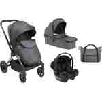 Kolica KARA grey set 3in1 sa tvrdom korpom i autosedištem I-PRIME I-SIZE black