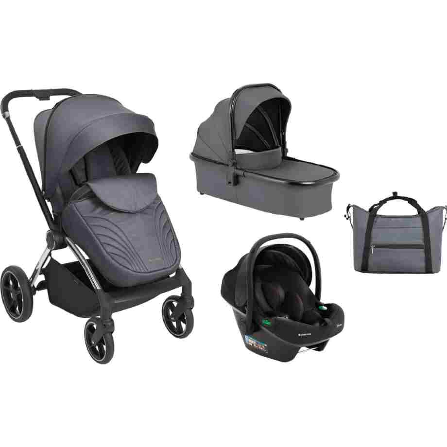 Kolica KARA grey set 3in1 sa tvrdom korpom i autosedištem I-PRIME I-SIZE black