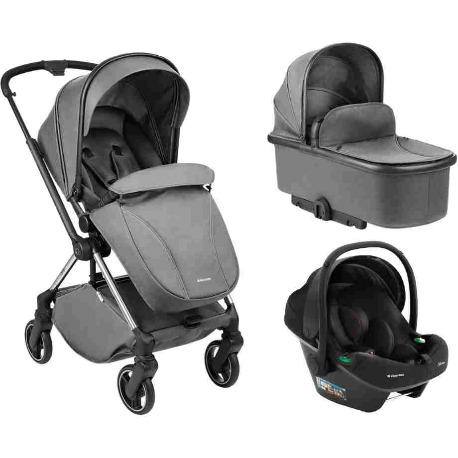 Kolica LANAH grey set 3in1 sa tvrdom korpom i autosedištem I-PRIME I-SIZE black