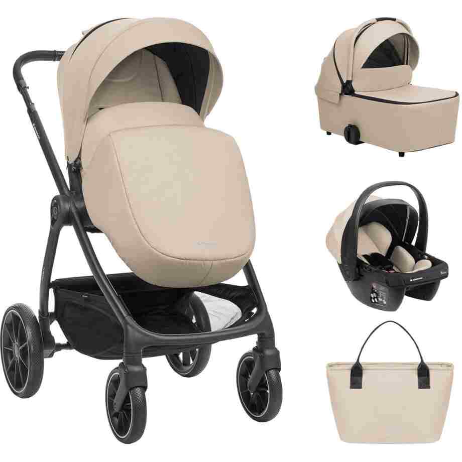 KIKKA BOO Kolica MODENA 3in1 set sa I-SIZE autosedištem i tvrdom korpom beige