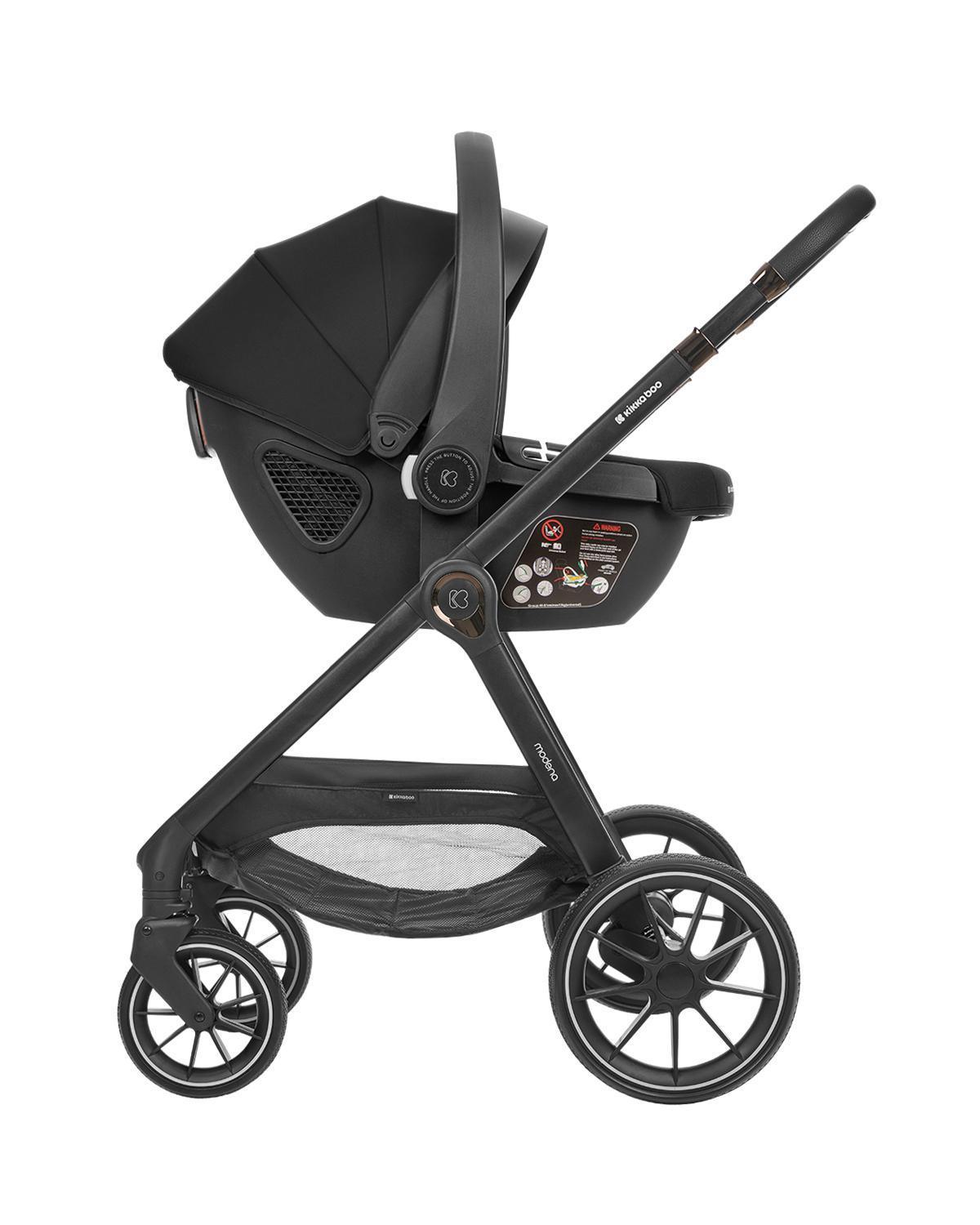 KIKKA BOO Kolica MODENA 3in1 set sa I-SIZE autosedištem i tvrdom korpom black