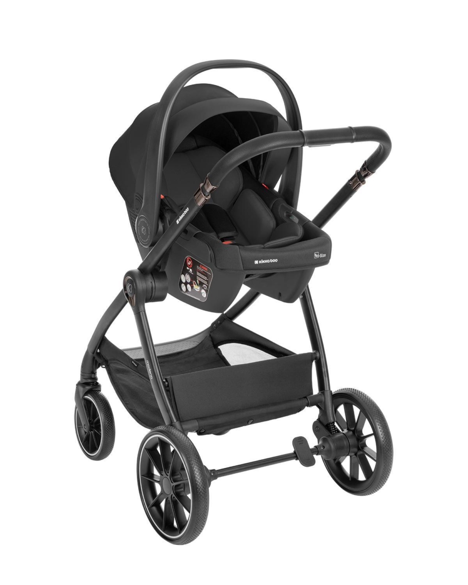 KIKKA BOO Kolica MODENA 3in1 set sa I-SIZE autosedištem i tvrdom korpom black