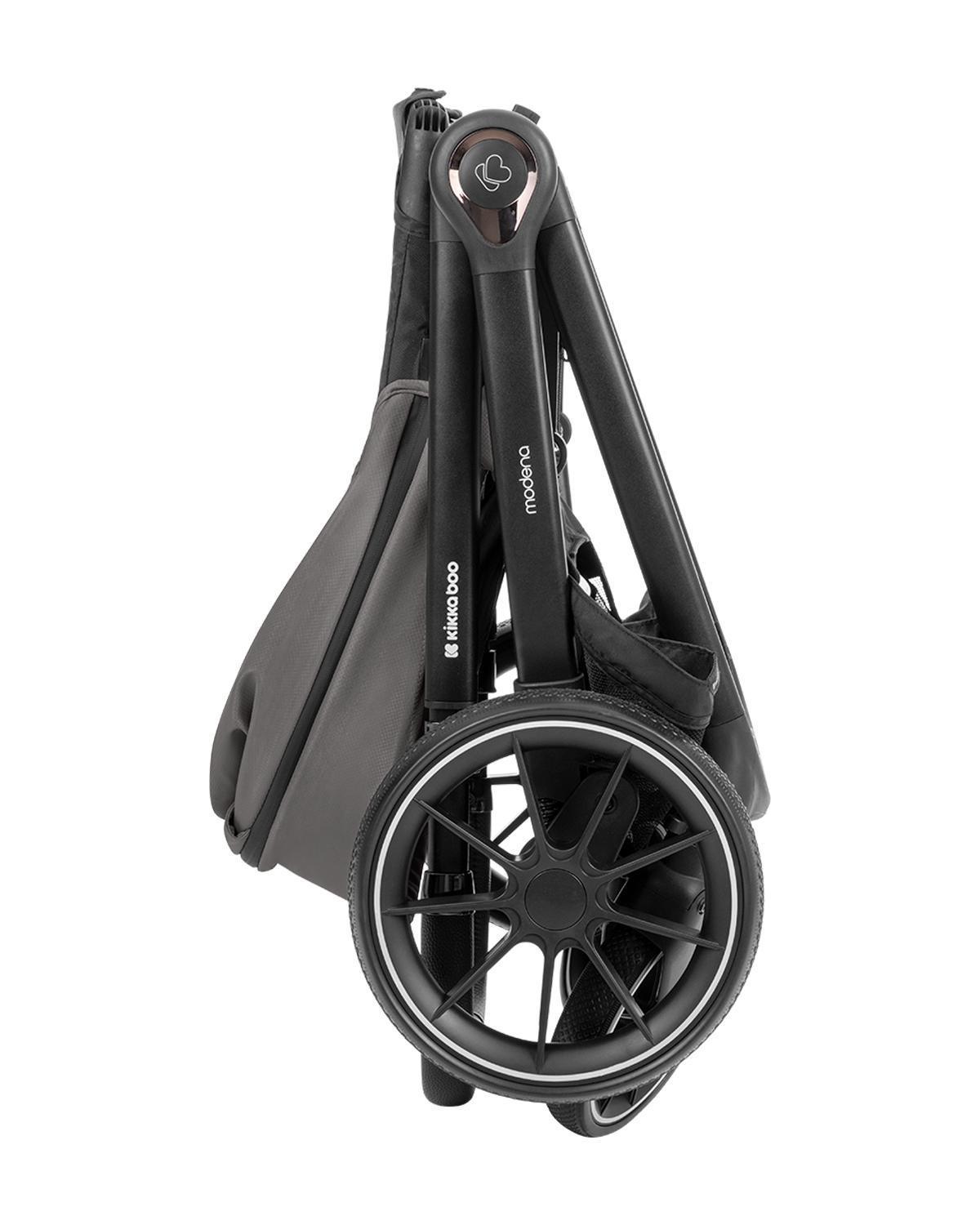 KIKKA BOO Kolica MODENA 3in1 set sa I-SIZE autosedištem i tvrdom korpom dark grey