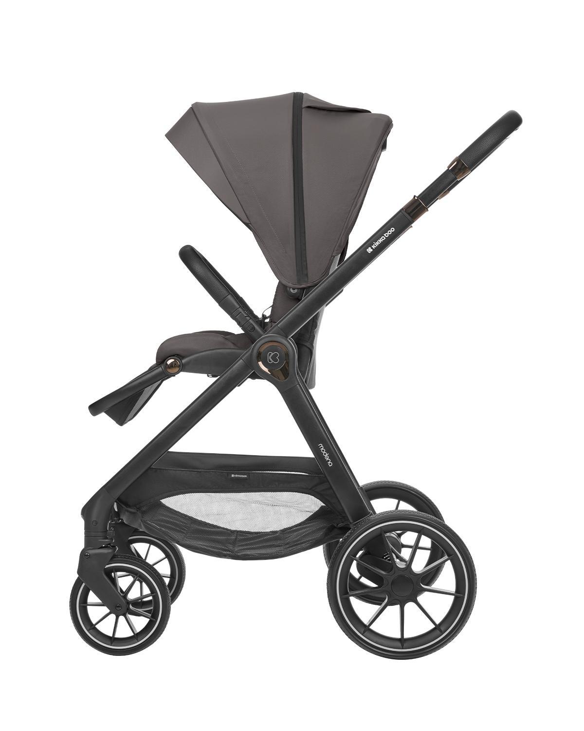 KIKKA BOO Kolica MODENA 3in1 set sa I-SIZE autosedištem i tvrdom korpom dark grey