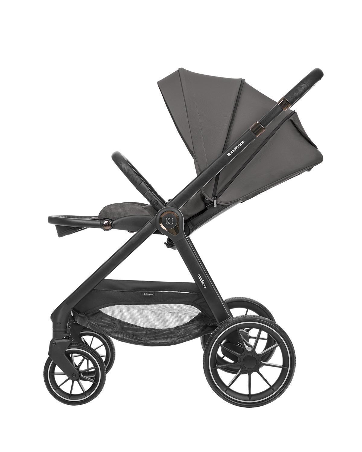 KIKKA BOO Kolica MODENA 3in1 set sa I-SIZE autosedištem i tvrdom korpom dark grey