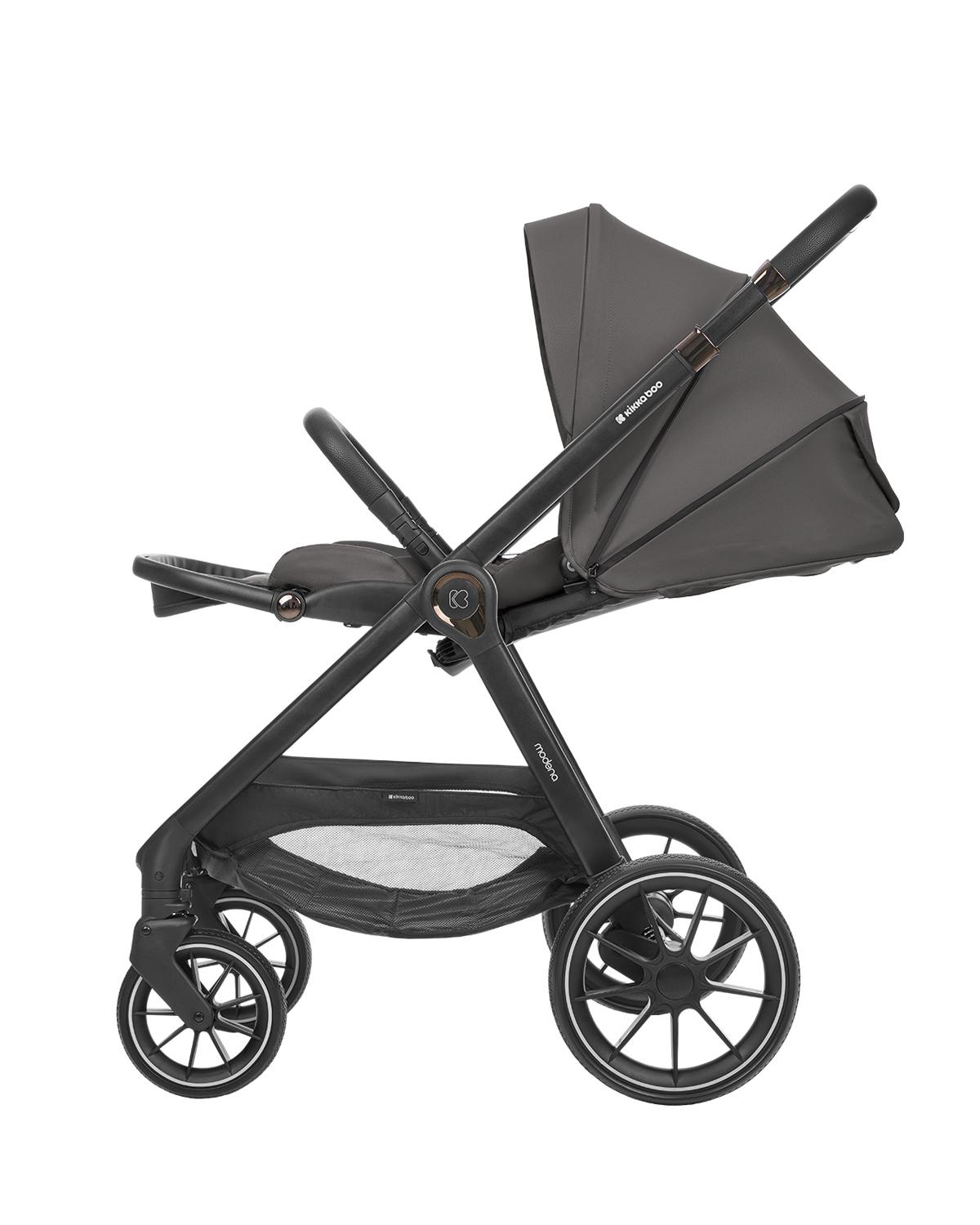 KIKKA BOO Kolica MODENA 3in1 set sa I-SIZE autosedištem i tvrdom korpom dark grey