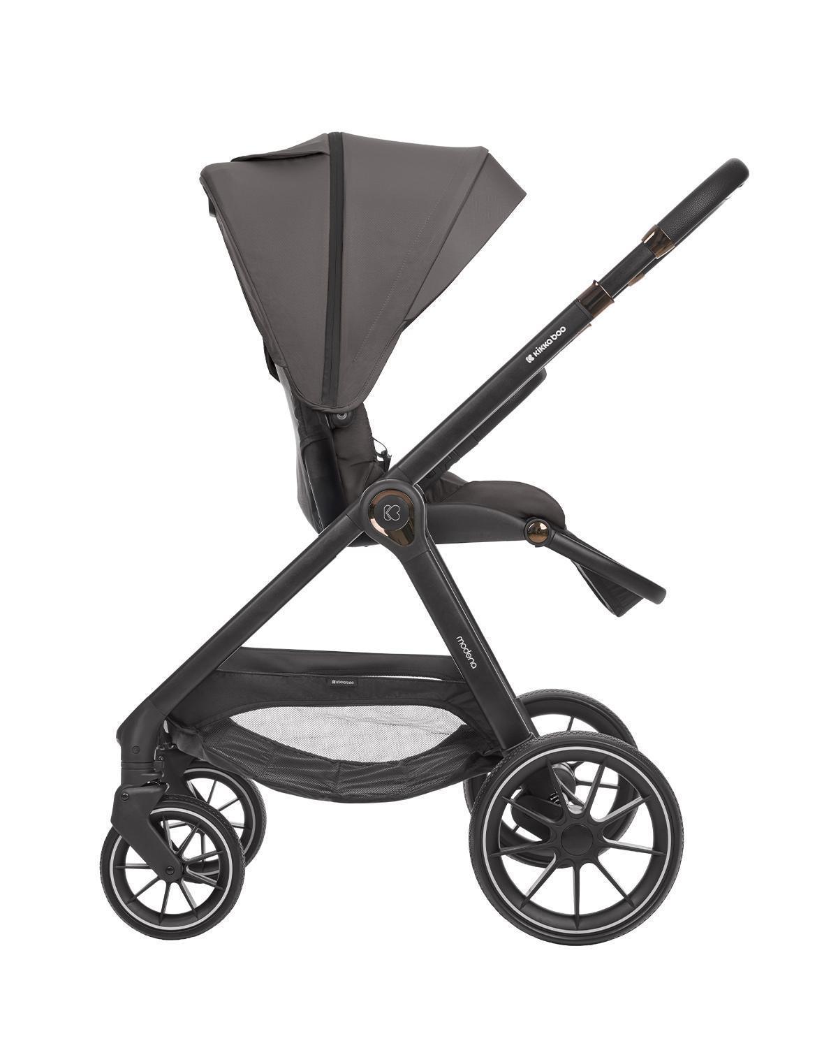 KIKKA BOO Kolica MODENA 3in1 set sa I-SIZE autosedištem i tvrdom korpom dark grey