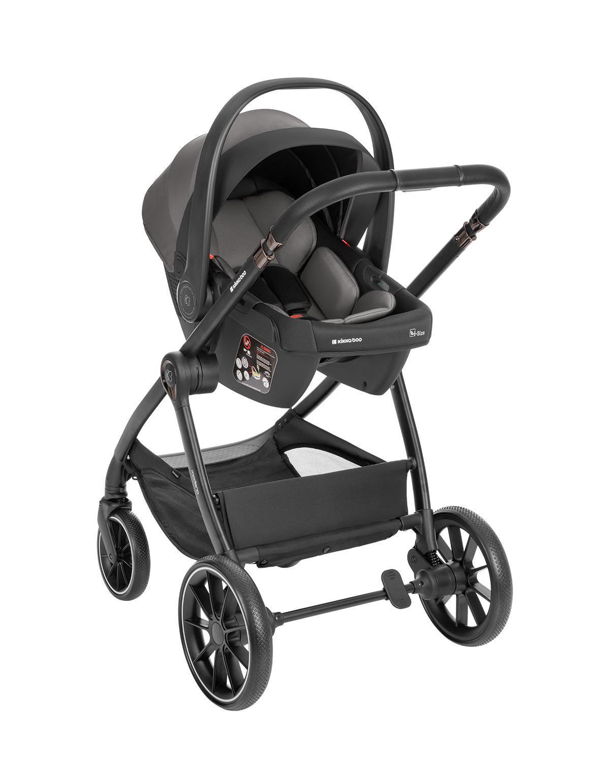 KIKKA BOO Kolica MODENA 3in1 set sa I-SIZE autosedištem i tvrdom korpom dark grey