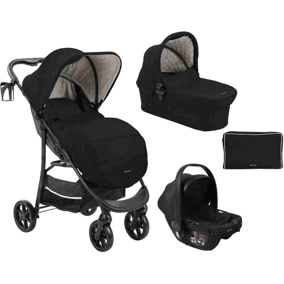 Kolica SELINA premium set 3in1 sa I-SIZE autosedištem i tvrdom korpom dark grey