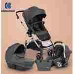 KIKKA BOO Kolica THEA dark grey set 3in1 sa tvrdom korpom i autosedištem - Slika 2