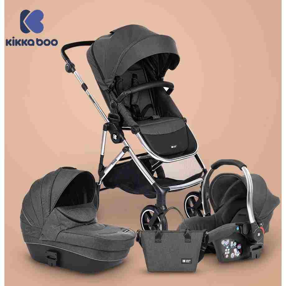 Kolica THEA 3in1 set sa autosedistem i tvrdom korpom dark grey