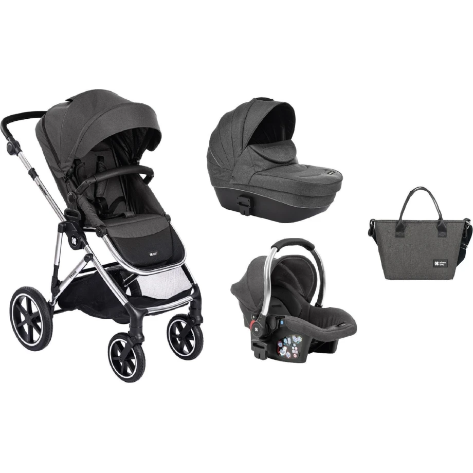 Kolica THEA dark grey set 3in1 sa tvrdom korpom i autosedištem