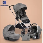 KIKKA BOO Kolica THEA light grey set 3in1 sa tvrdom korpom i autosedištem - Slika 2