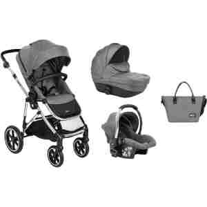 KIKKA BOO Kolica THEA light grey set 3in1 sa tvrdom korpom i autosedištem - Slika 3