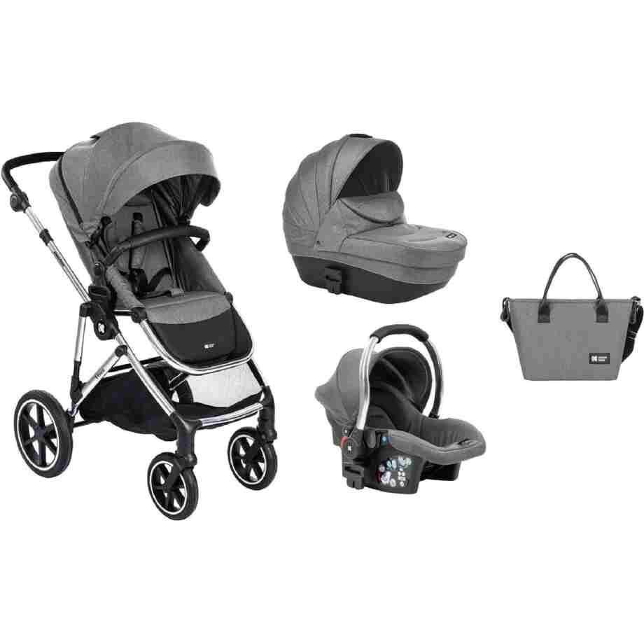 Kolica THEA light grey set 3in1 sa tvrdom korpom i i autosedištem