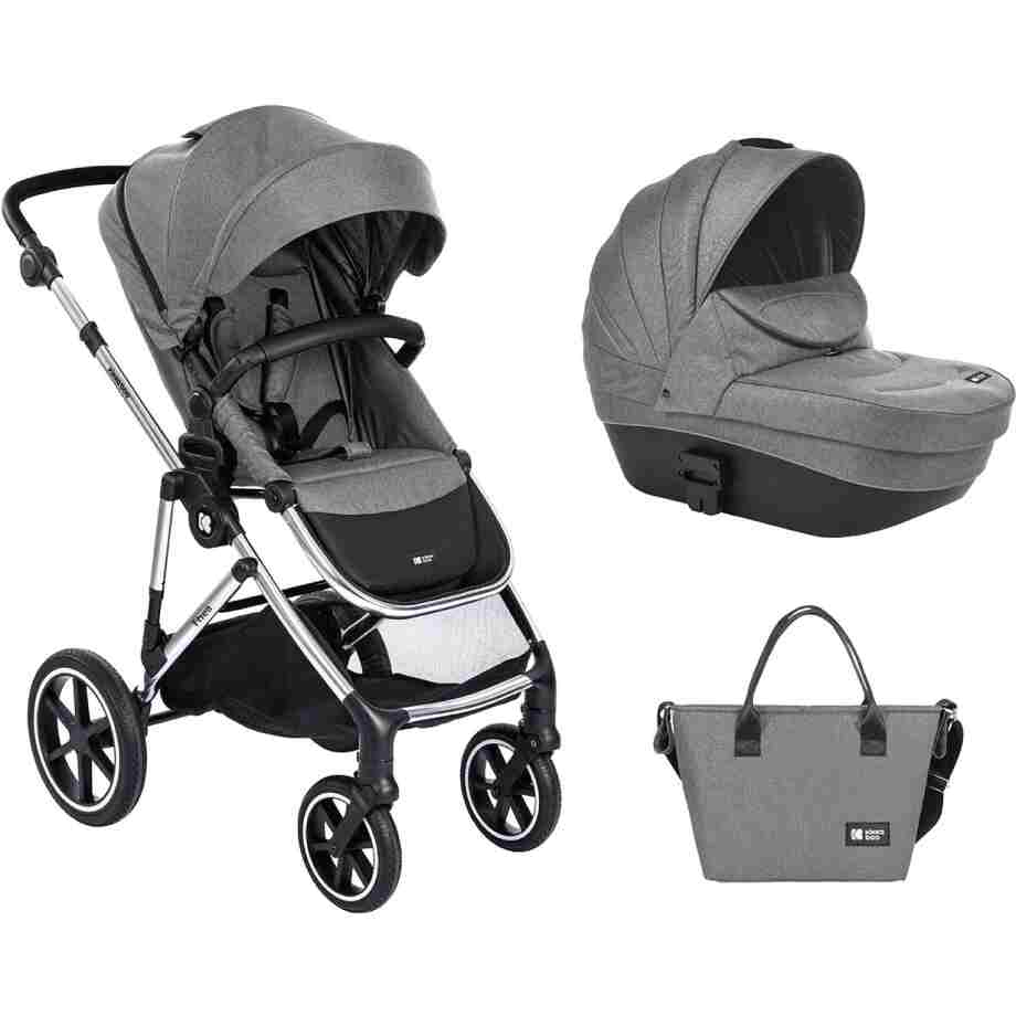 KIKKA BOO Kolica THEA light grey set 3in1 sa tvrdom korpom i autosedištem