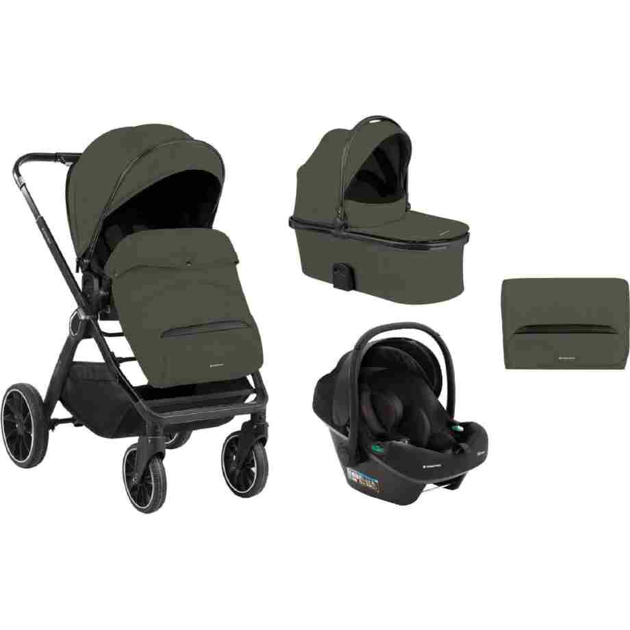 Kolica TIFFANY army green set 3in1 sa tvrdom korpom i autosedištem I-PRIME I-SIZE black
