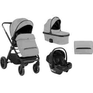 Kolica TIFFANY light grey set 3in1 sa tvrdom korpom i autosedištem I-PRIME I-SIZE black