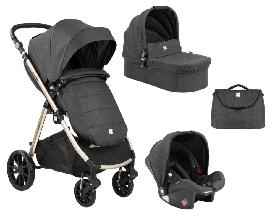 Kolica UGO black set 3in1 sa tvrdom korpom i autosedištem Kolica UGO black set 3in1 sa tvrdom korpom i autosedištem