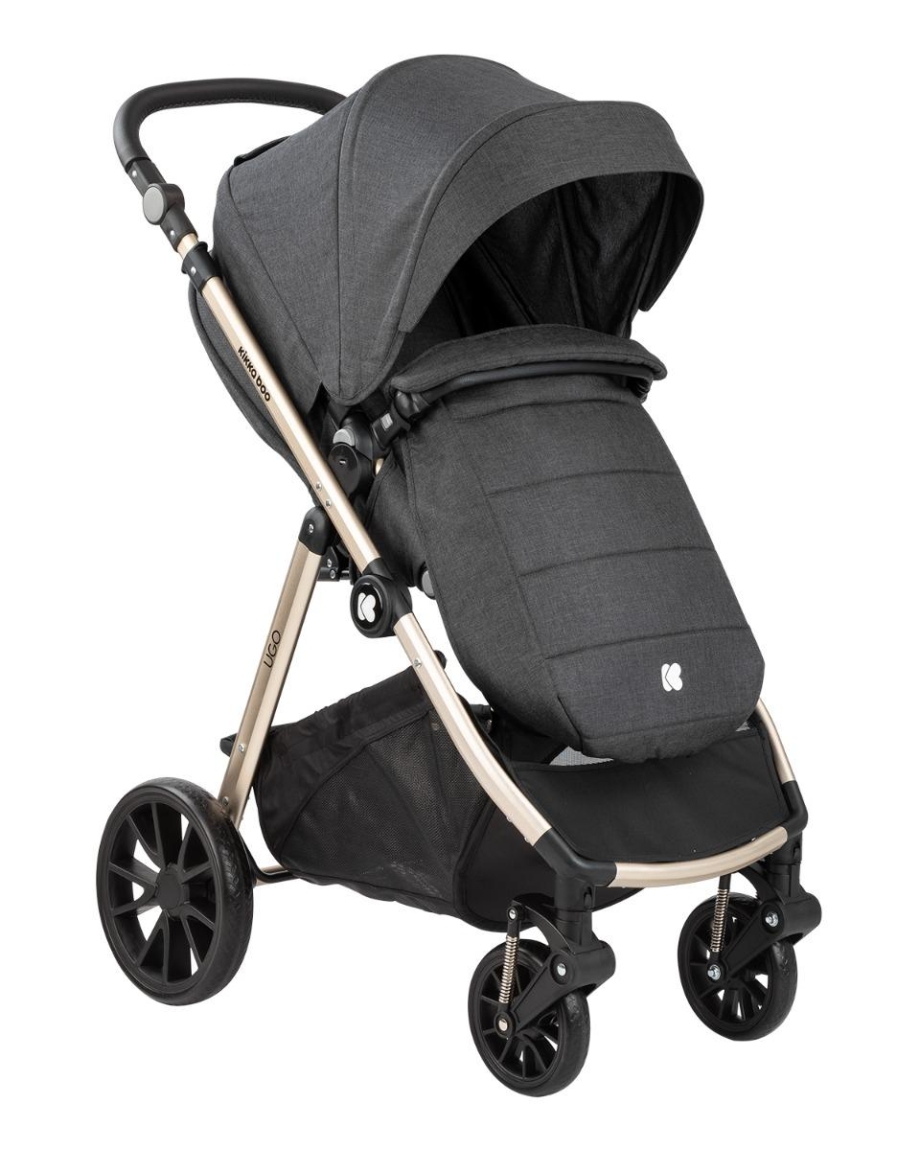 KIKKA BOO Kolica UGO black set 3in1 sa tvrdom korpom i autosedištem KIKKA BOO Kolica UGO black set 3in1 sa tvrdom korpom i autosedištem