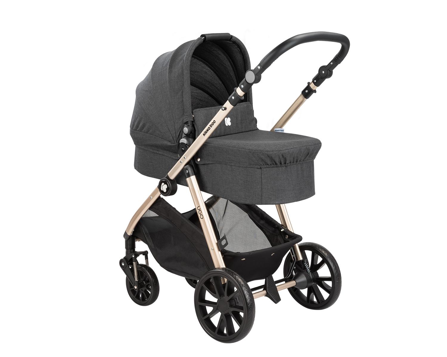 KIKKA BOO Kolica UGO black set 3in1 sa tvrdom korpom i autosedištem KIKKA BOO Kolica UGO black set 3in1 sa tvrdom korpom i autosedištem