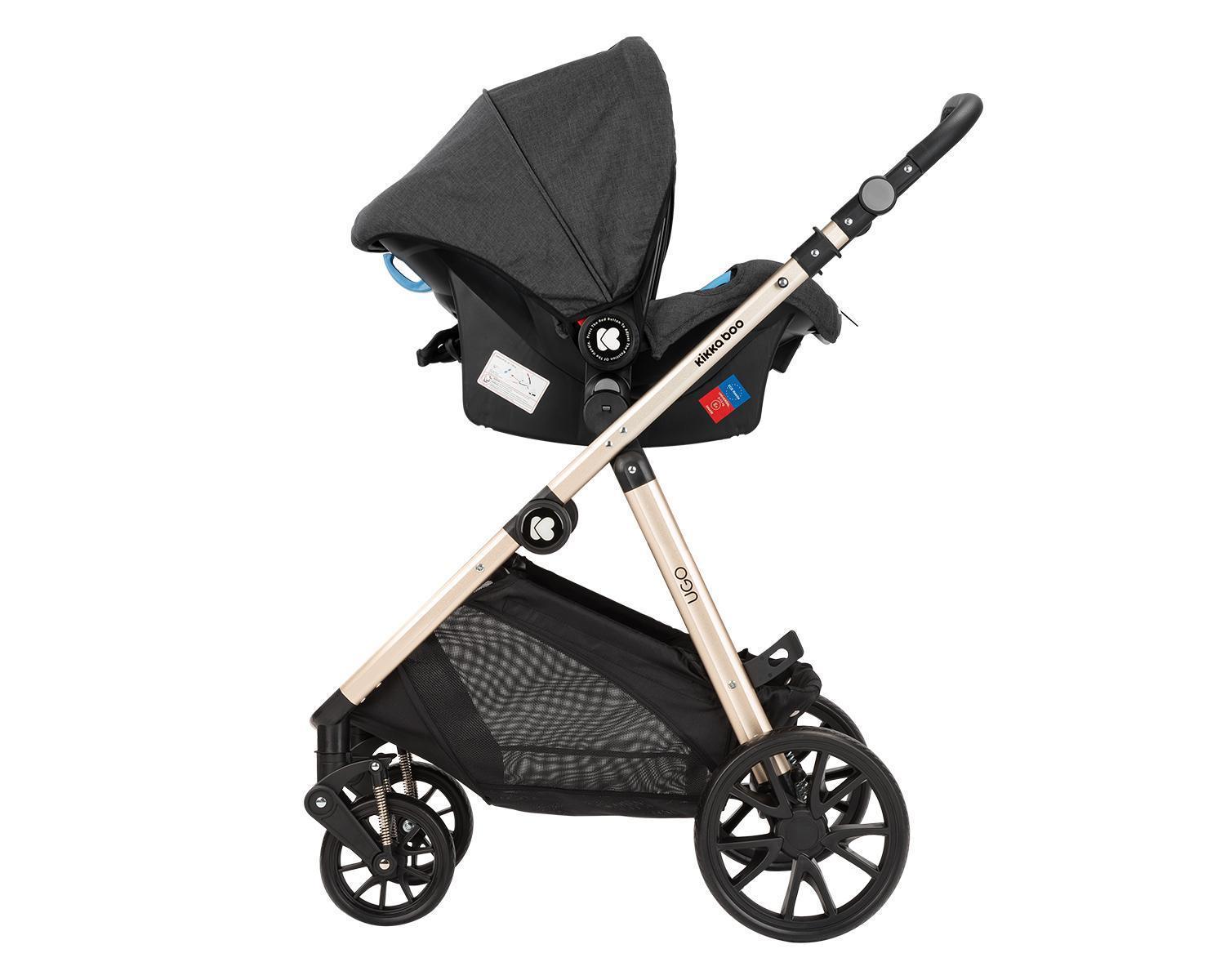 KIKKA BOO Kolica UGO black set 3in1 sa tvrdom korpom i autosedištem KIKKA BOO Kolica UGO black set 3in1 sa tvrdom korpom i autosedištem