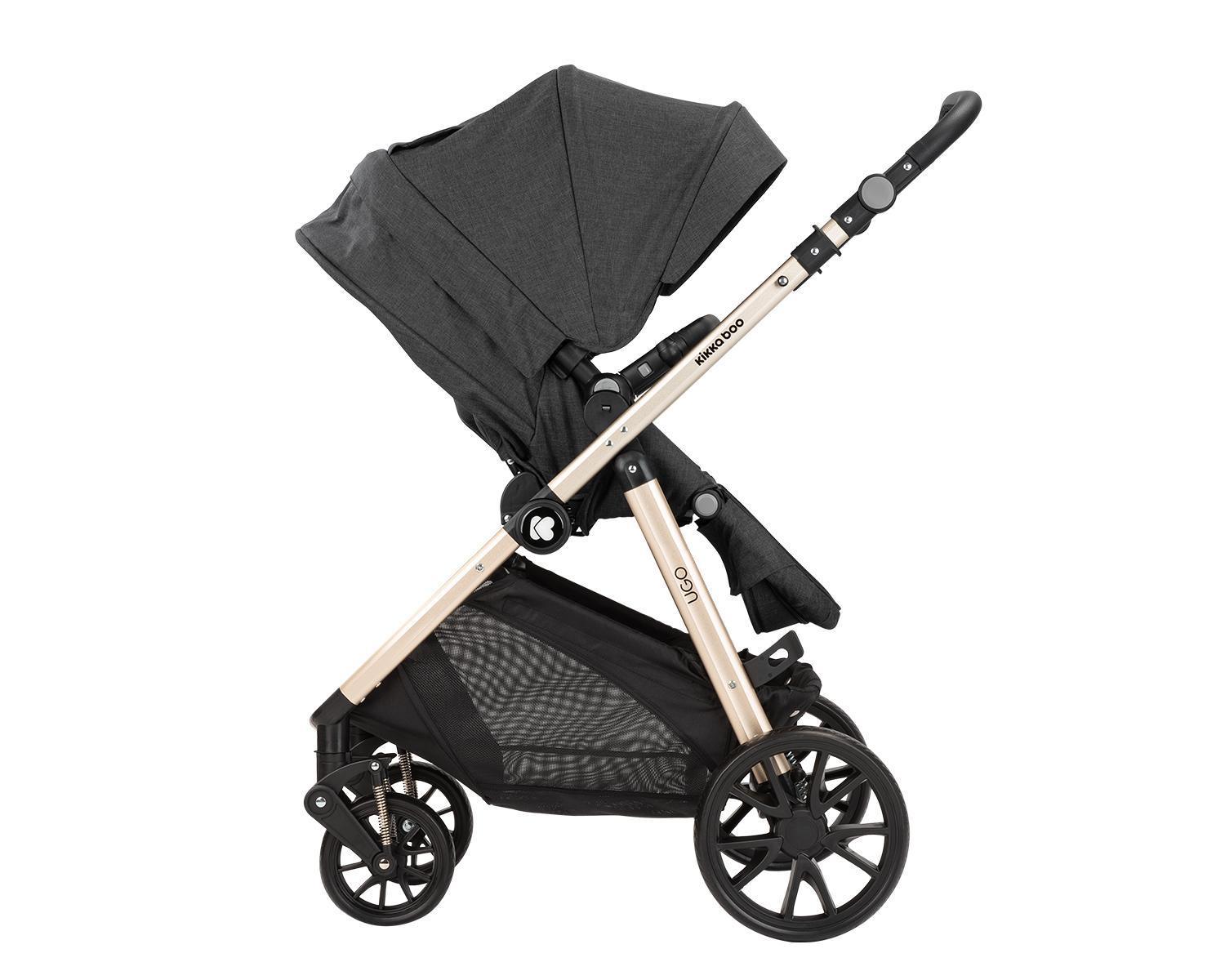 KIKKA BOO Kolica UGO black set 3in1 sa tvrdom korpom i autosedištem KIKKA BOO Kolica UGO black set 3in1 sa tvrdom korpom i autosedištem