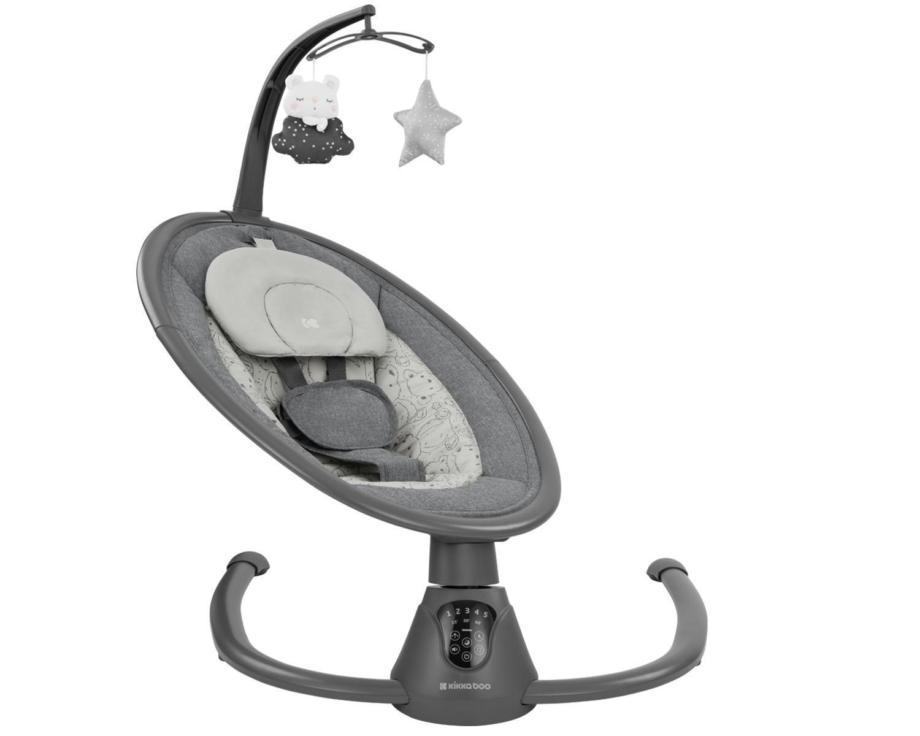 KIKKA BOO Ljuljaška TWIDDLE side-to-side sa adapterom i daljinskim upravljačem grey