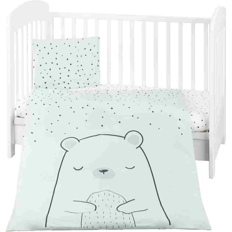 Posteljina navlaka set 3 pcs BEAR with ME mint
