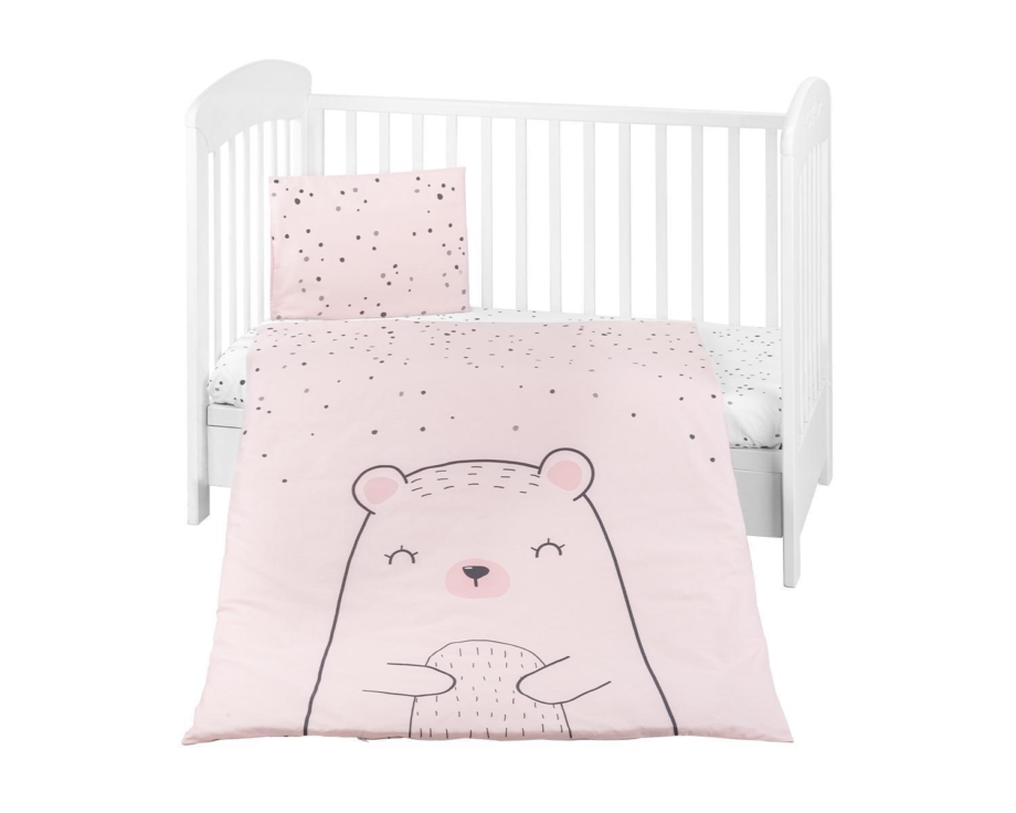 Posteljina-navlaka-set-3-pcs-BEAR-with-ME-pink Posteljina navlaka 3 pcs Bear with Me pink KKB30145-180