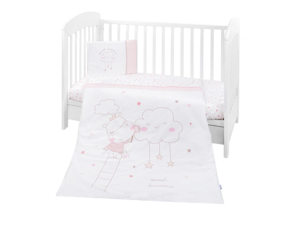 Posteljina sa ogradicom 6 pcs 60/120 Hippo Dreams KKB60105-180