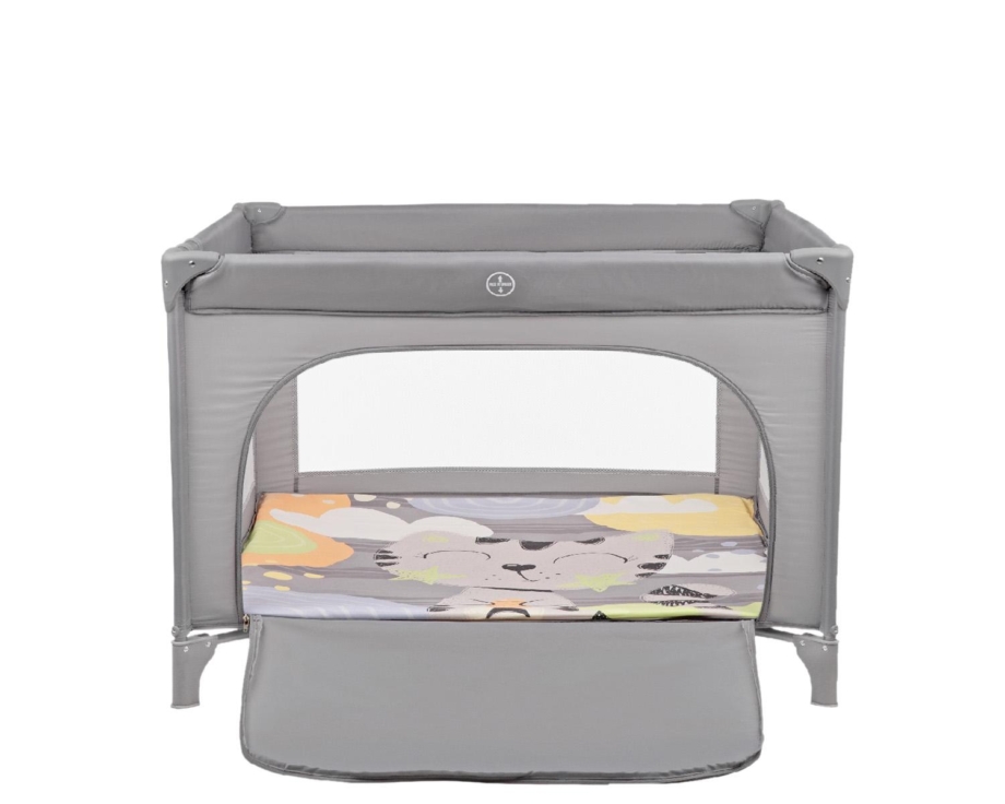 KIKKA BOO Prenosiva ogradica sa zipom ENJOY Cat grey