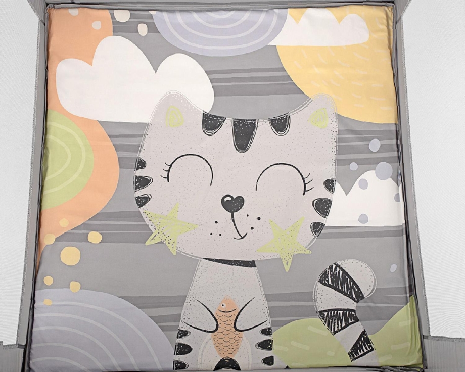 KIKKA BOO Prenosiva ogradica sa zipom ENJOY Cat grey