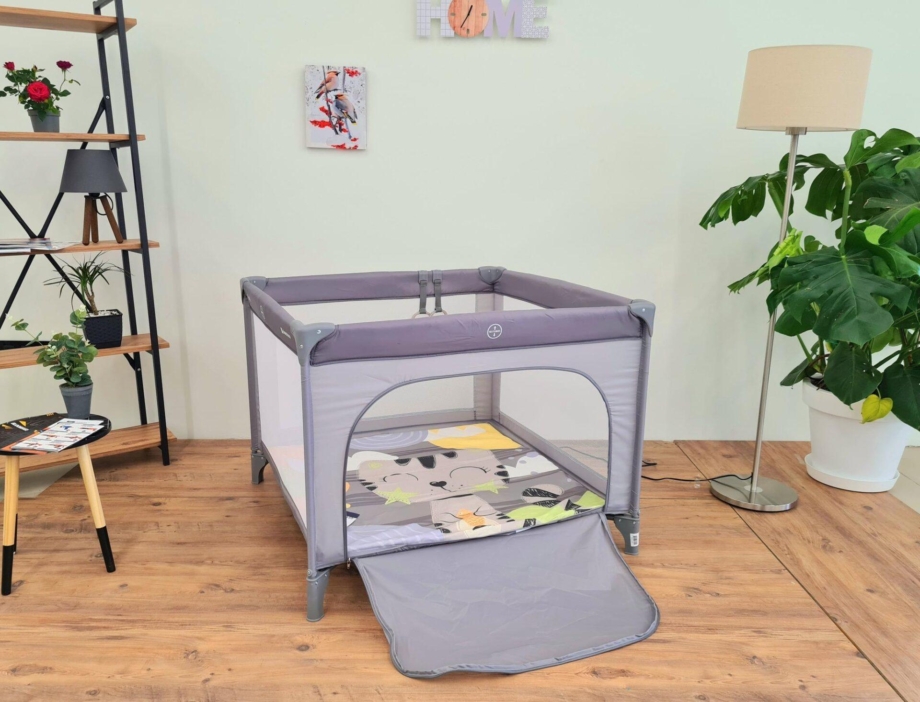KIKKA BOO Prenosiva ogradica sa zipom ENJOY Cat grey