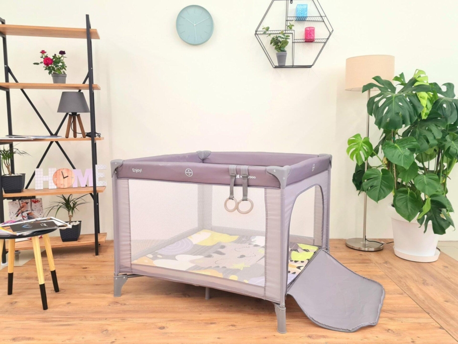 KIKKA BOO Prenosiva ogradica sa zipom ENJOY Cat grey