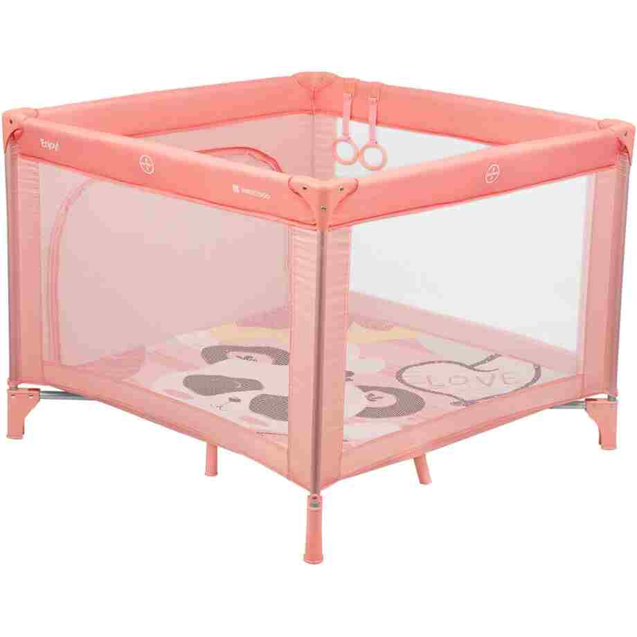 KIKKA BOO Prenosiva ogradica sa zipom ENJOY Panda pink