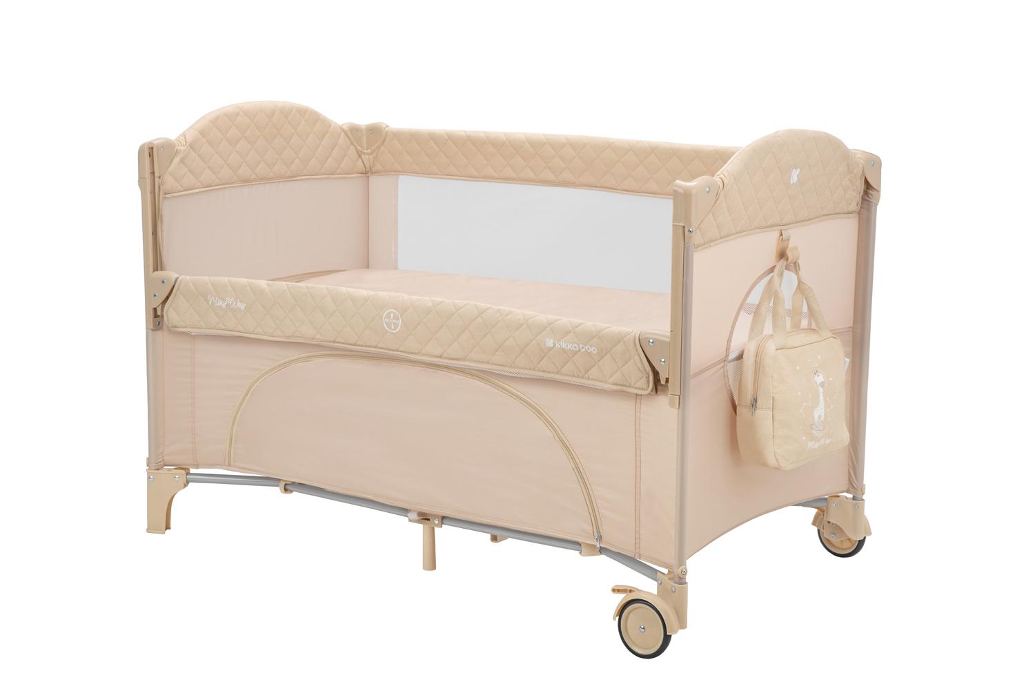 KIKKA BOO Krevetac MILKY WAY II nivoa sa rancem i spuštajućom stranicom beige